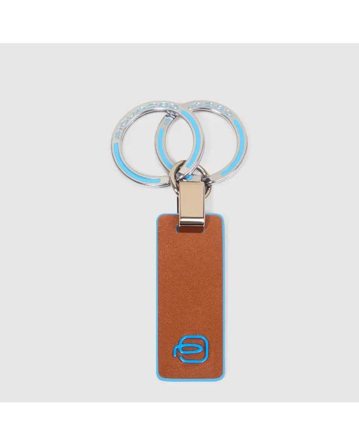 Piquadro Porta chiavi Blue square. Marrone
