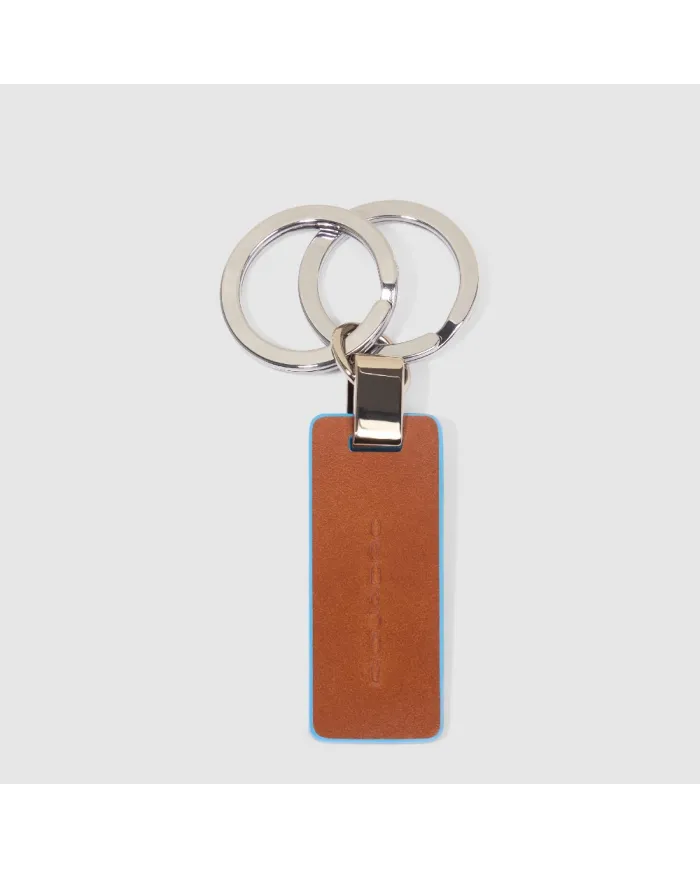 Piquadro Porta chiavi Blue square. Marrone