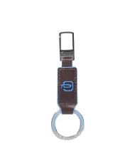 Piquadro Porta chiavi Blue square. Mogano