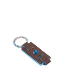 Piquadro Porta chiavi Blue square. Mogano