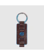 Piquadro Porta chiavi Blue square. Mogano