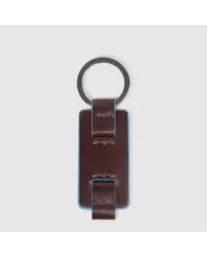 Piquadro Porta chiavi Blue square. Mogano