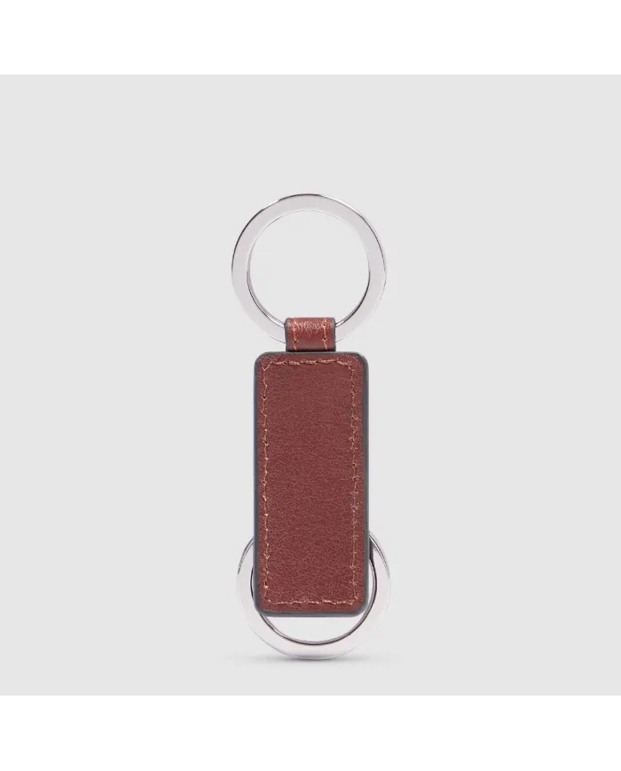 Piquadro Porta chiavi Black square. Cuoio