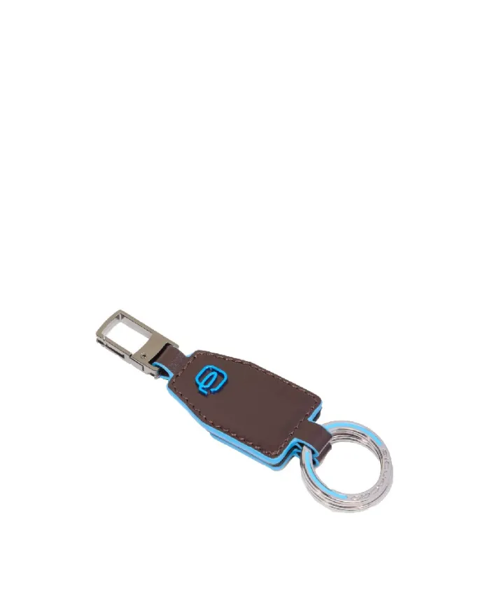 Piquadro Porta chiavi divisibile Blue square. Mogano