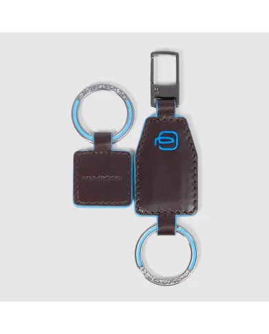 Piquadro Porta chiavi divisibile Blue square. Mogano