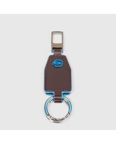 Piquadro Porta chiavi divisibile Blue square. Mogano