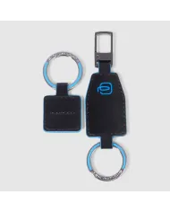Piquadro Porta chiavi divisibile Blue square. Nero