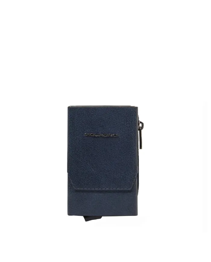 Piquadro Compact wallet con tasca monete Solm Blu
