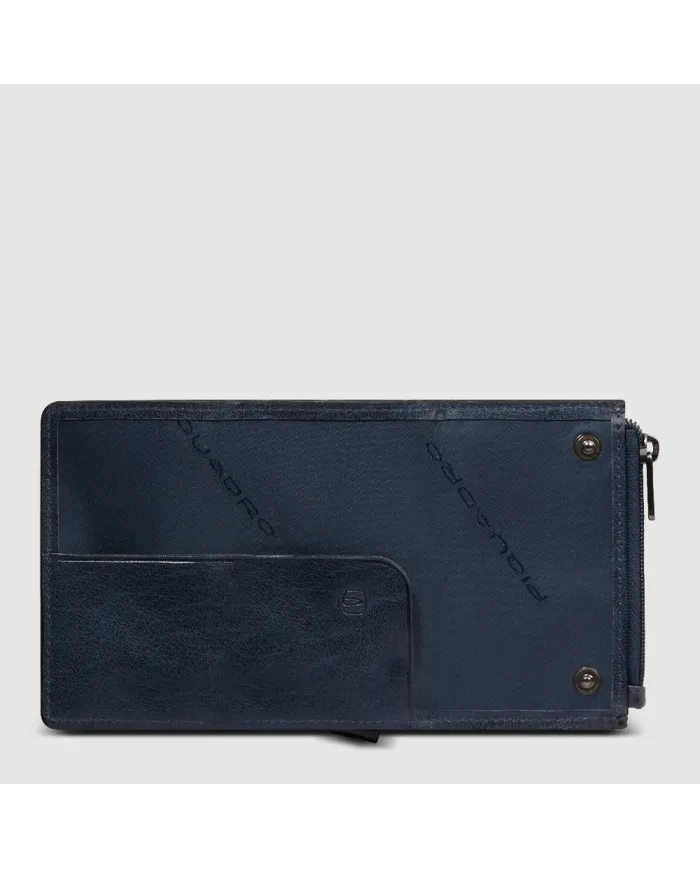 Piquadro Compact wallet con tasca monete Solm Blu