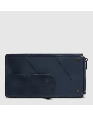Piquadro Compact wallet con tasca monete Solm Blu