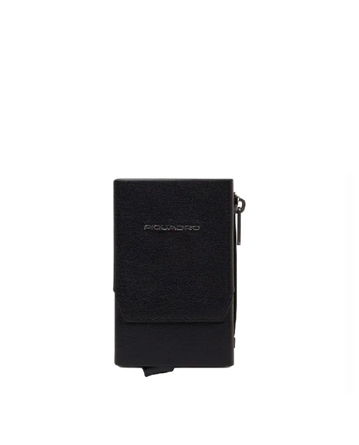 Piquadro Compact wallet con tasca monete Solm Nero
