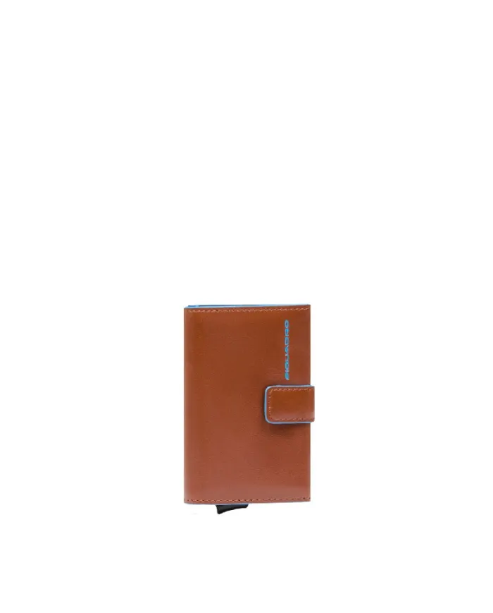 Piquadro Porta carte di credito con tasca banconote "Blue square" Marrone