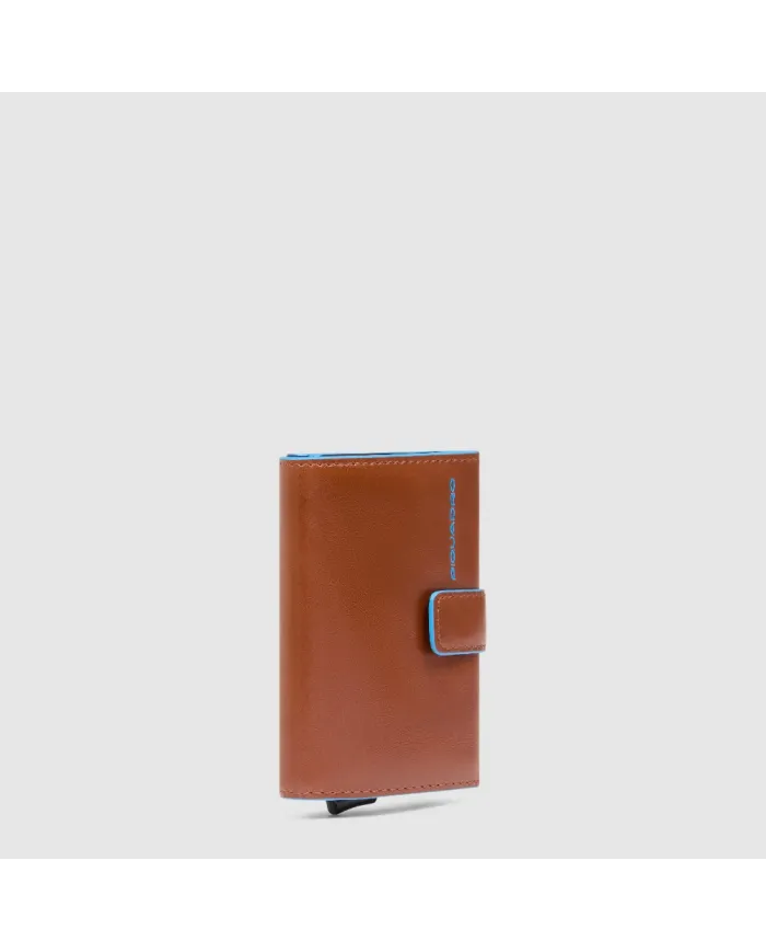 Piquadro Porta carte di credito con tasca banconote "Blue square" Marrone