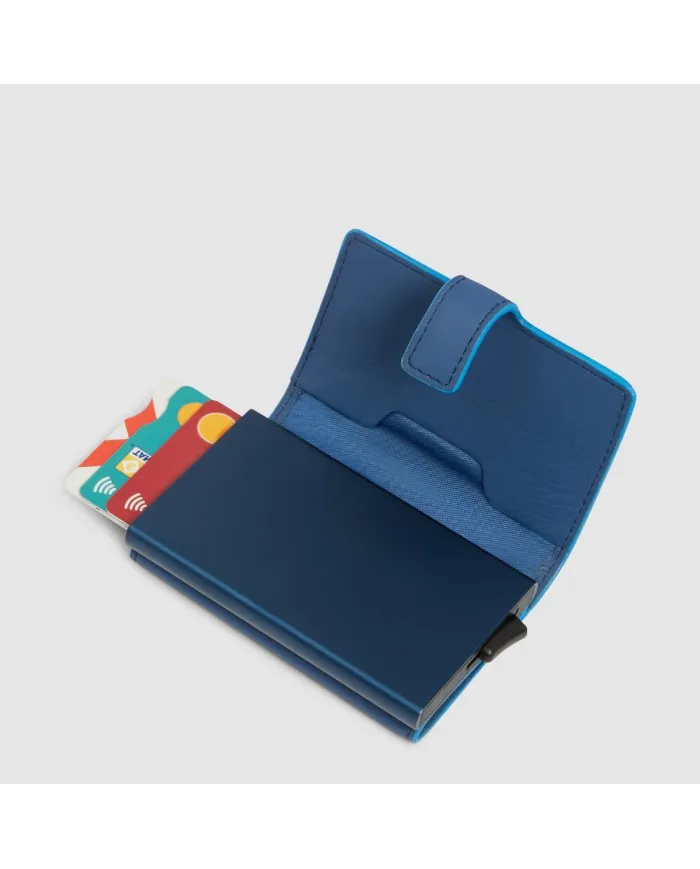 Piquadro Porta carte di credito con tasca banconote Atlas Avio