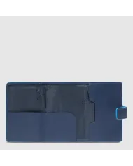Piquadro Porta carte di credito con tasca banconote Atlas Blu