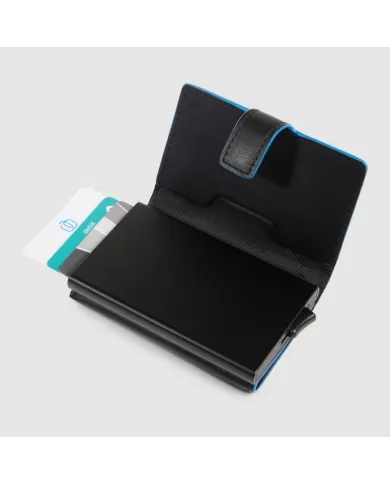 Piquadro Porta carte di credito con tasca banconote Atlas Nero