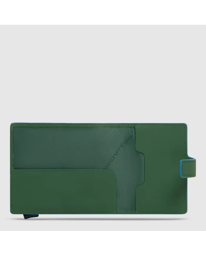 Piquadro Porta carte di credito con tasca banconote Atlas Verde