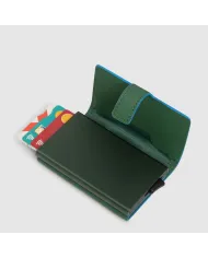 Piquadro Porta carte di credito con tasca banconote Atlas Verde