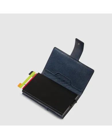Piquadro Porta carte di credito con tasca banconote Solm Blu