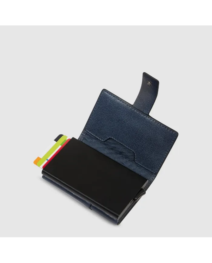 Piquadro Porta carte di credito con tasca banconote Solm Blu