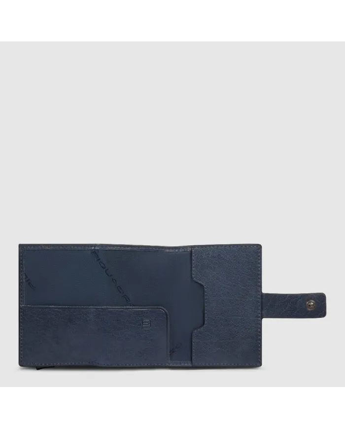 Piquadro Porta carte di credito con tasca banconote Solm Blu