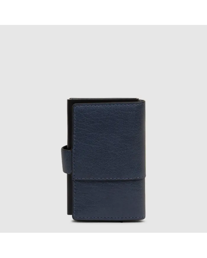 Piquadro Porta carte di credito con tasca banconote Solm Blu