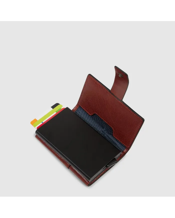 Piquadro Porta carte di credito con tasca banconote Solm Marrone