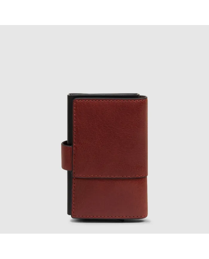Piquadro Porta carte di credito con tasca banconote Solm Marrone