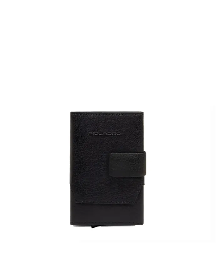 Piquadro Porta carte di credito con tasca banconote Solm Nero