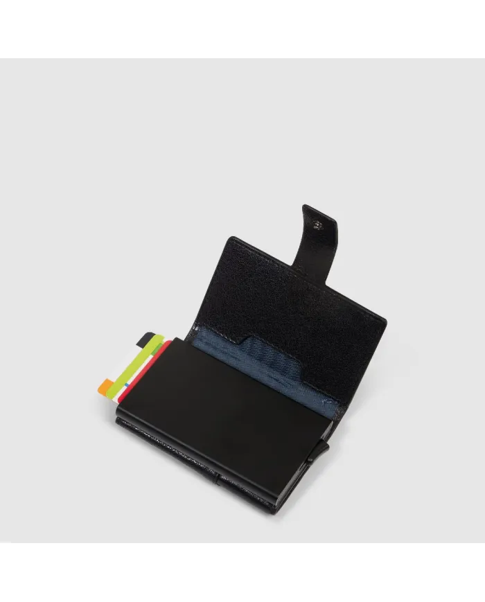 Piquadro Porta carte di credito con tasca banconote Solm Nero