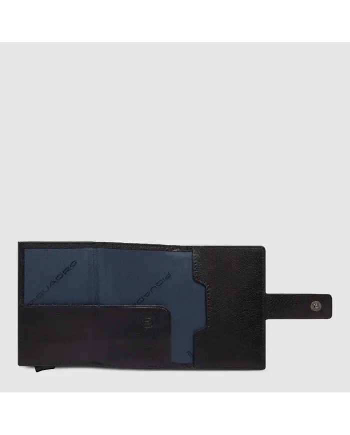 Piquadro Porta carte di credito con tasca banconote Solm Nero