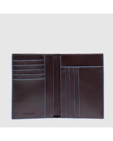 Piquadro Portafoglio verticale uomo, Blue Square Mogano
