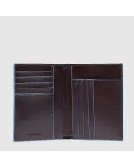 Piquadro Portafoglio verticale uomo, Blue Square Mogano