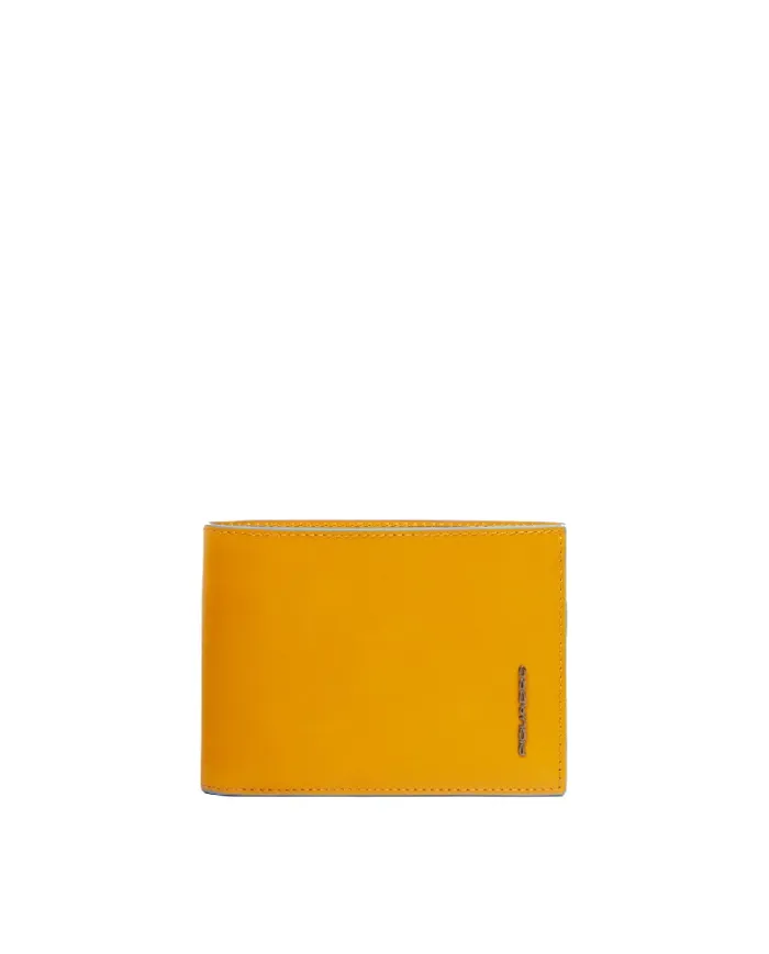Piquadro Portafoglio uomo in pelle Blue square Giallo