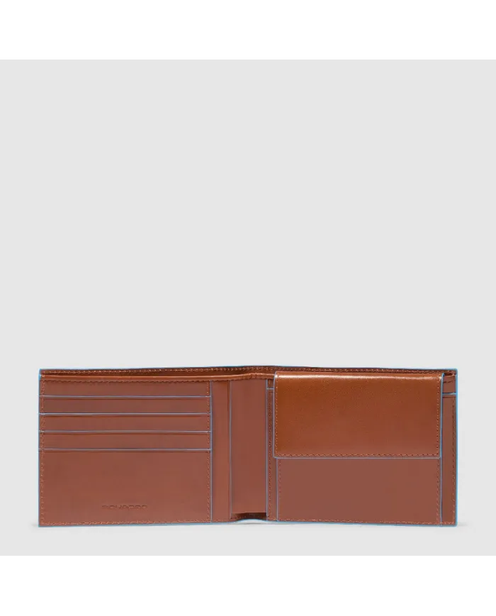 Piquadro Portafoglio uomo in pelle Blue square Marrone