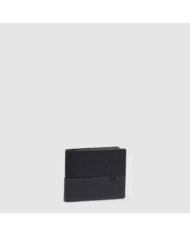 Piquadro Portafoglio piccolo tessuto pelle Marcel Nero