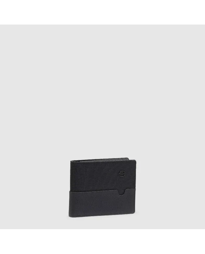 Piquadro Portafoglio piccolo tessuto pelle Marcel Nero