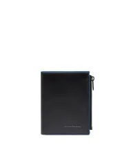 Piquadro Portafoglio verticale piccolo Blue square Nero
