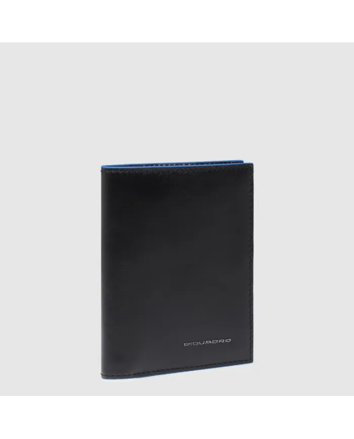 Piquadro Portafoglio verticale piccolo Blue square Nero