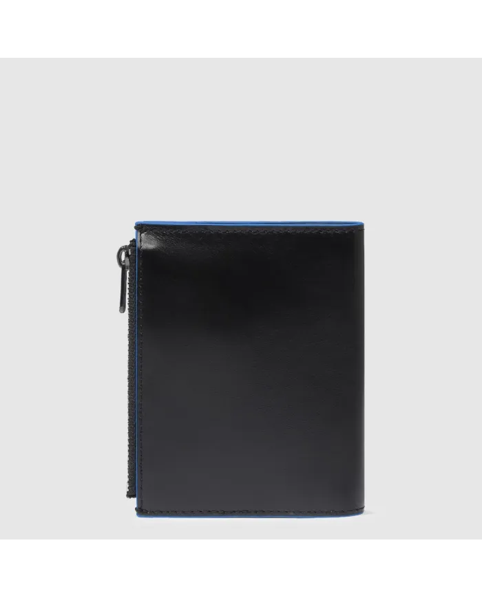 Piquadro Portafoglio verticale piccolo Blue square Nero