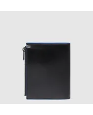 Piquadro Portafoglio verticale piccolo Blue square Nero