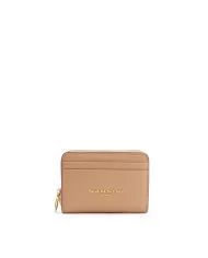 Nannini Porta carte di credito donna in pelle con chiusura zip Wallis Cammello