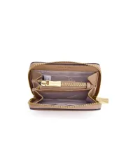 Nannini Porta carte di credito donna in pelle con chiusura zip Wallis Cammello