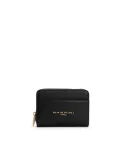 Nannini Porta carte di credito donna in pelle con chiusura zip Wallis Nero