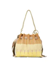 FRI-YAY Borsa plisse Sara Cuoio/Multicolor