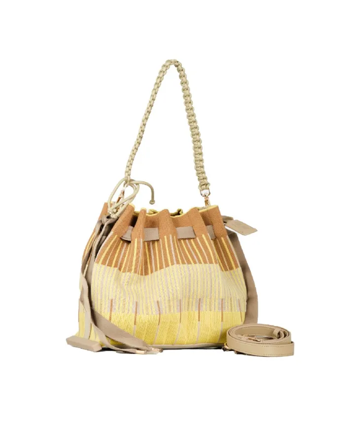 FRI-YAY Borsa plisse Sara Cuoio/Multicolor