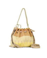 FRI-YAY Borsa plisse Sara Cuoio/Multicolor