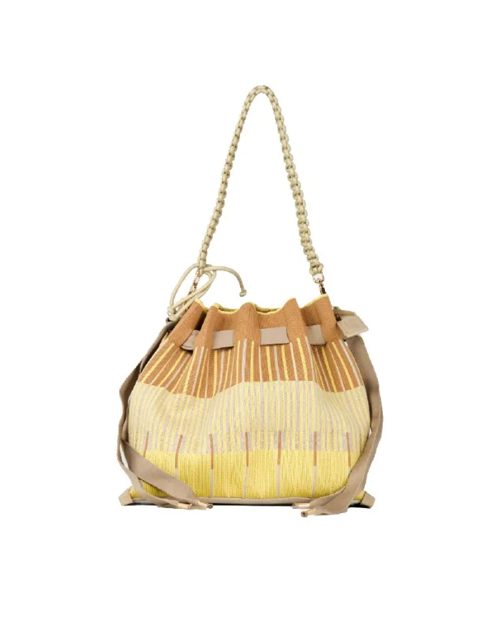 FRI-YAY Borsa plisse Sara Cuoio/Multicolor