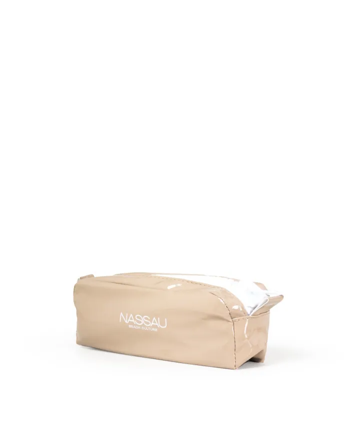 NASSAU Telo mare beige bianco con custodia Nassau Beige/Bianco