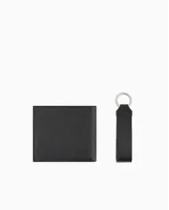 Armani Exchange Cofanetto regalo portafoglio e portachiavi Nero